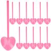 100Pcs Disposable Ice Cream Spoons Bulk Cute Pink Heart Shape Dessert Spoons Cake Pudding Plastic Silverware Party Tableware view 1