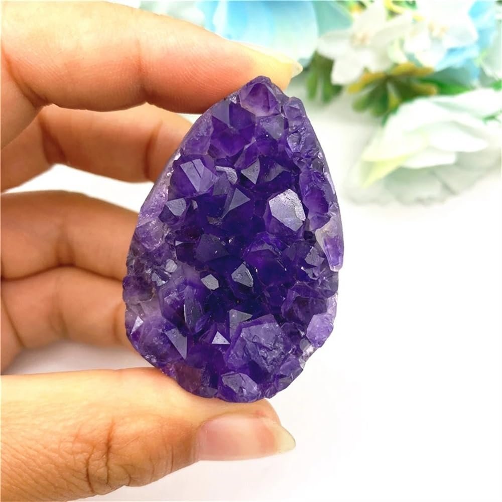 PPOZYLPC Stone Uruguay Amethyst Cluster Egg Crystal Cluster Stone Decorations