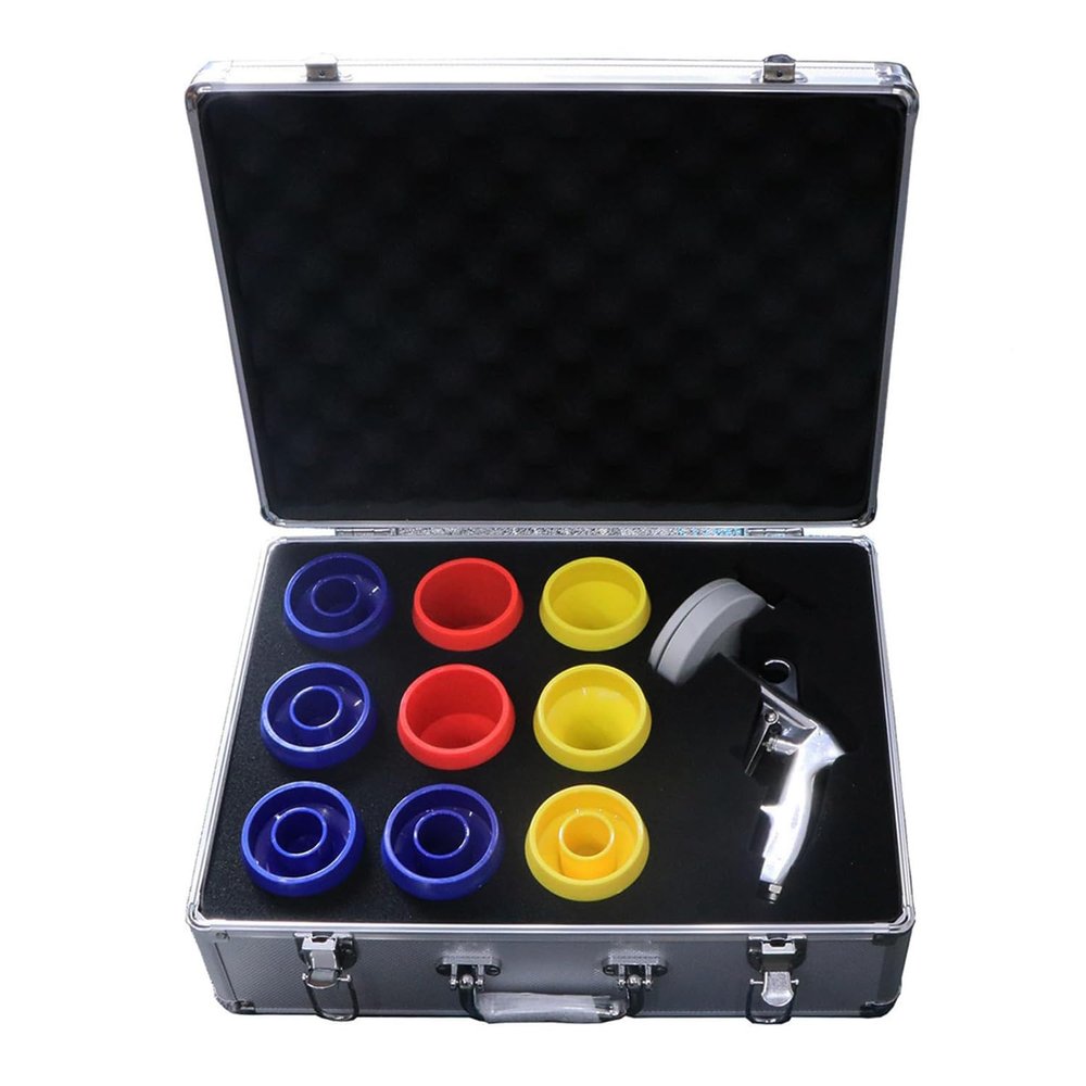COYEUX Pneumatic Pipe Tube Cleaning Gun, 0.25-2in Hose Cleaner, with 9 Nozzles, Sponge, Air Powered, for Soft & Hard Pipes