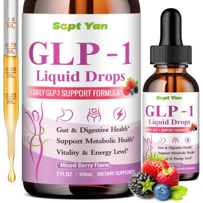 SEPT YAN GLP-1 Support Liquid Drops - Support Healthy Metabolism, Digestive & Gut Health for Women & Men, Vegan Mixed Berry Flavor 2 Fl Oz