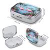 Tropical Flamingos Pill Case Daily Square Small Medicine Case Vitamin Organizer Box 2 Compartments Portable Metal Travel Medicine Box for Vitamins Fish Oils Supplements view 2