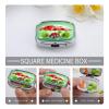 Funny Ladybug Holding Umbrellas Pill Box 2 Compartment Small Square Pills Case Portable for Pocket Pill Organizer Travel Metal Pill Holder for Office Home Vitamin Medicine Fish Oil view 4