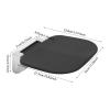 Folding Shower Seat Wall Mounted, 440 lbs Load-Bearing Fold Down Shower Chair Foldable Bench for Small ShowerStall Bathrooms, 14''x11'', Space-Saving (Black) view 2