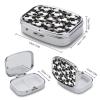 Black and White Soccer Ball Pattern Pill Case Daily Square Small Medicine Case Vitamin Organizer Box 2 Compartments Portable Metal Travel Medicine Box for Vitamins Fish Oils Supplements view 2