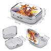 Watercolor Giraffes Pill Case Daily Square Small Medicine Case Vitamin Organizer Box 2 Compartments Portable Metal Travel Medicine Box for Vitamins Fish Oils Supplements view 2