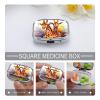 Watercolor Giraffes Pill Case Daily Square Small Medicine Case Vitamin Organizer Box 2 Compartments Portable Metal Travel Medicine Box for Vitamins Fish Oils Supplements view 4