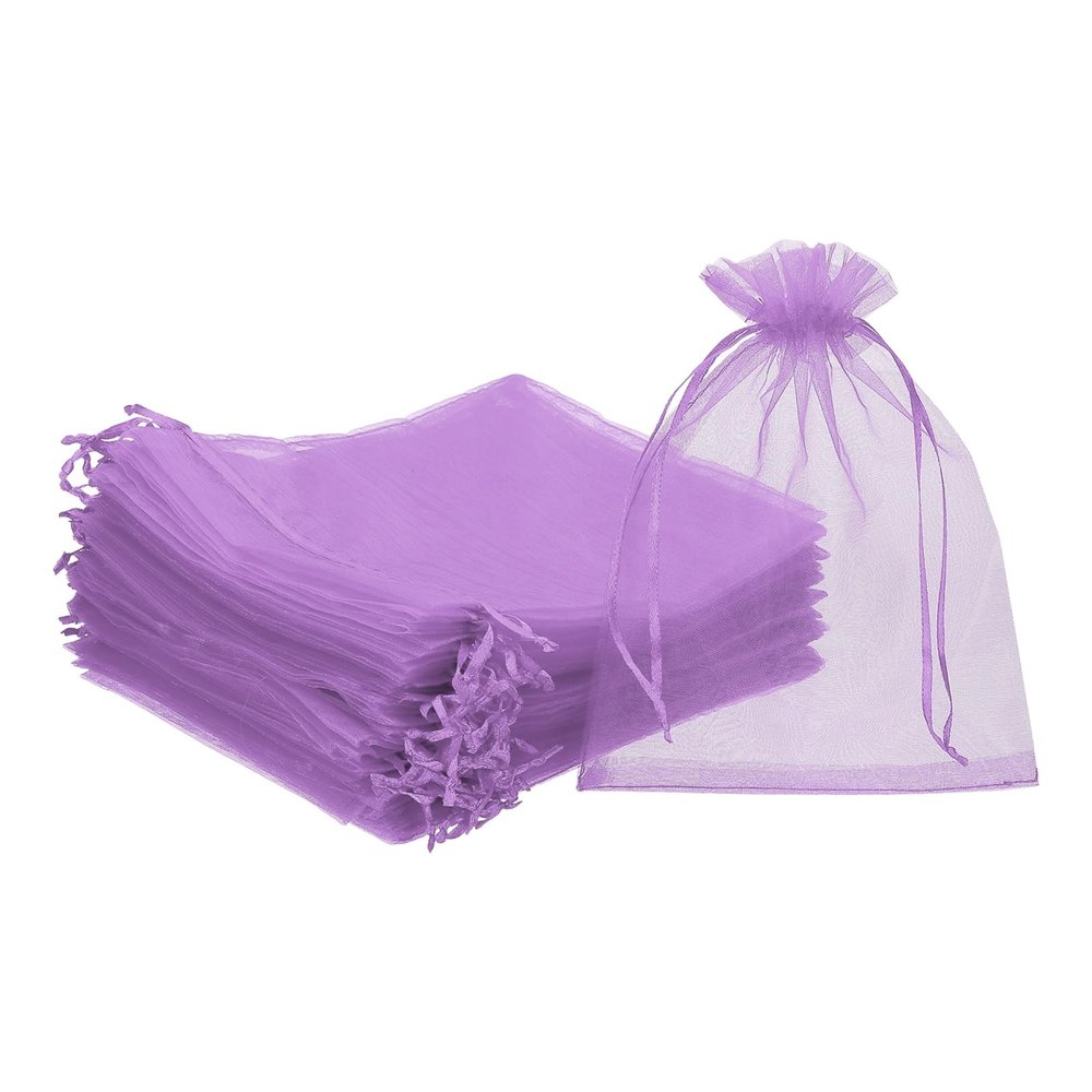 PATIKIL Organza Bags, (8 x 12 Inch, Light Pink)(50 Pcs), Drawstring Sheer Organza Gift Bags Mini Mesh Jewelry Gift Pouch, Suit For- Wedding/Party/Candy/Christmas/Favors