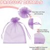 PATIKIL Organza Bags, (8 x 12 Inch, Light Pink)(50 Pcs), Drawstring Sheer Organza Gift Bags Mini Mesh Jewelry Gift Pouch, Suit For- Wedding/Party/Candy/Christmas/Favors view 3