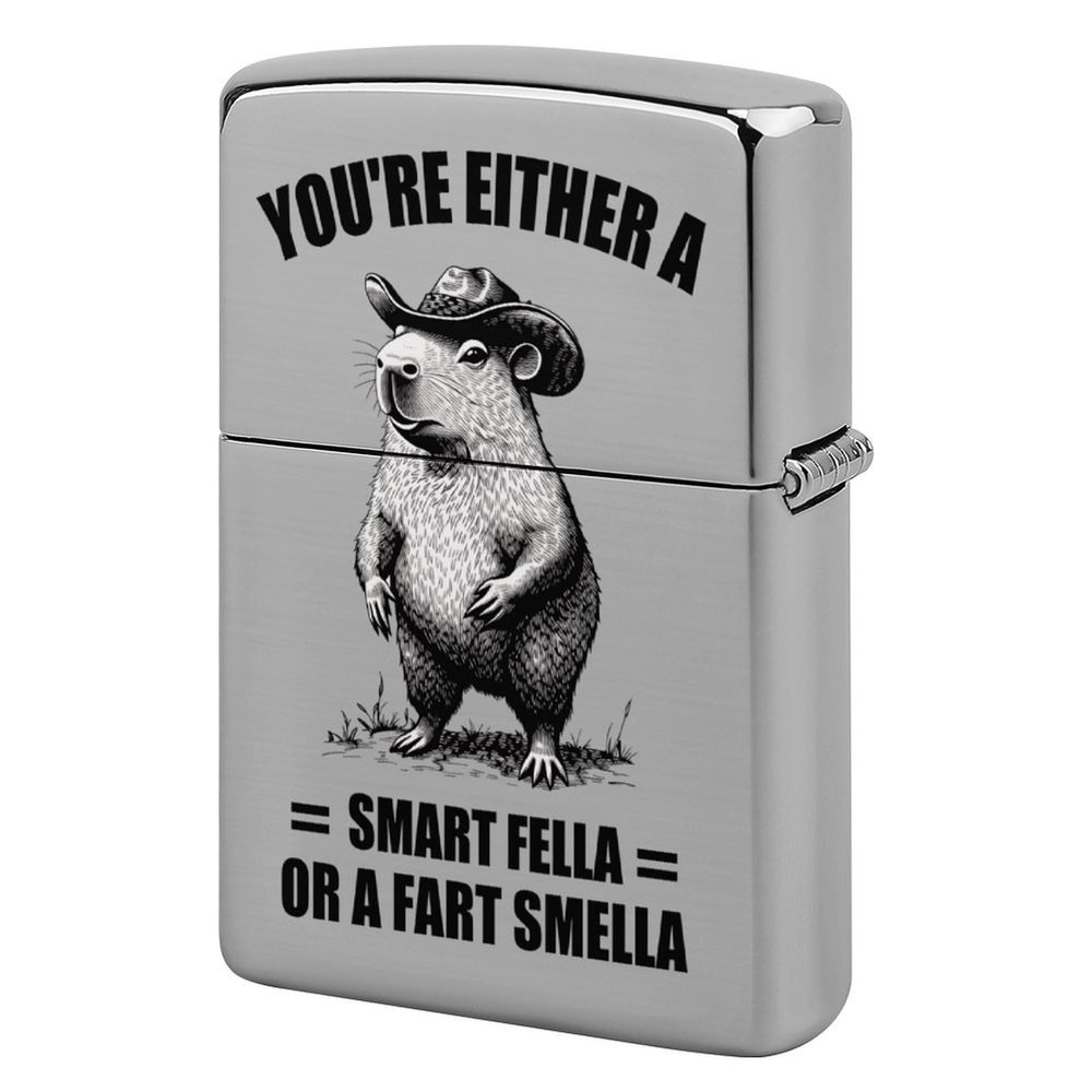 HTSAHKV Funny Cowboy Capybara Metal Lighter Case Lighter House Cover Fit Lighters Protective Fashion Accessory Man Women Gifts 2.2x1.5in