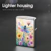 HTSAHKV Dragonfly Spring Floral Metal Lighter Case Lighter House Cover Fit Lighters Protective Fashion Accessory Man Women Gifts 2.2x1.5in view 4