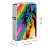 HTSAHKV Rainbow Watercolor Horse Metal Lighter Case Lighter House Cover Fit Lighters Protective Fashion Accessory Man Women Gifts 2.2x1.5in view 2
