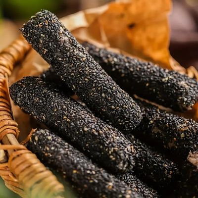 Black Sesame Sandwich Bar, High Calcium Nut Snack, Nutritious Breakfast Pastry, Soft & Filling, Naturally Sweet, 200g / 7oz