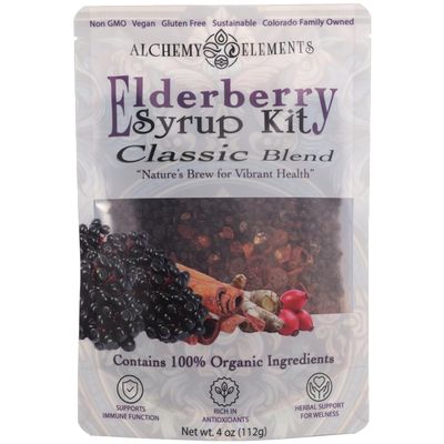Alchemy Elements Elderberry Syrup Kit DIY Herbal Kit, Rose hips, Cinnamon, Ginger & Cloves, Makes Approx. 32oz