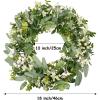 Eucalyptus Wreath, 20 Inch Greenery White Berries Olives Leaves Artificial Spring Wreath,Large Handmade Front Door Wreath for Farmhouse Porch Outdoor Wedding Home Wall Window Decoration view 2