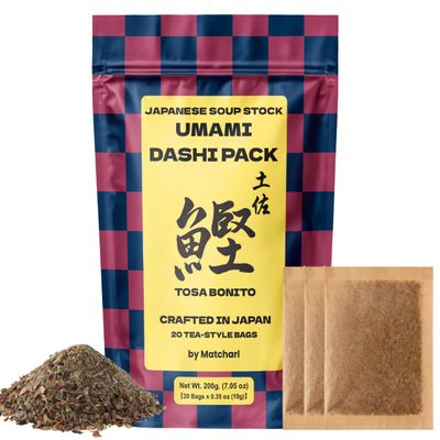 Matcharl Japanese Dashi Stock 20 Packets 400-Year Legacy Authentic Katsuobushi (Dried Bonito) | All-Natural, Non-GMO, No MSG, No Salt | Premium Umami Broth for Miso Soup, Ramen & Healthy Cooking | Made in Japan 10g 20packs 7.05 oz