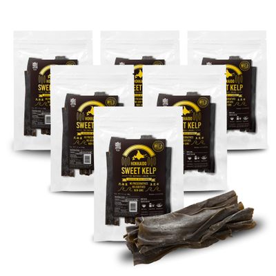 Hokkaido Sweet Kelp, Natural Umami, Wild Kombu from Hokkaido | No preservatives, No additives, Non-GMO | Japanese Dried Seaweed | 3.5oz (100g) by SUI of Tokyo (Pack of 6)