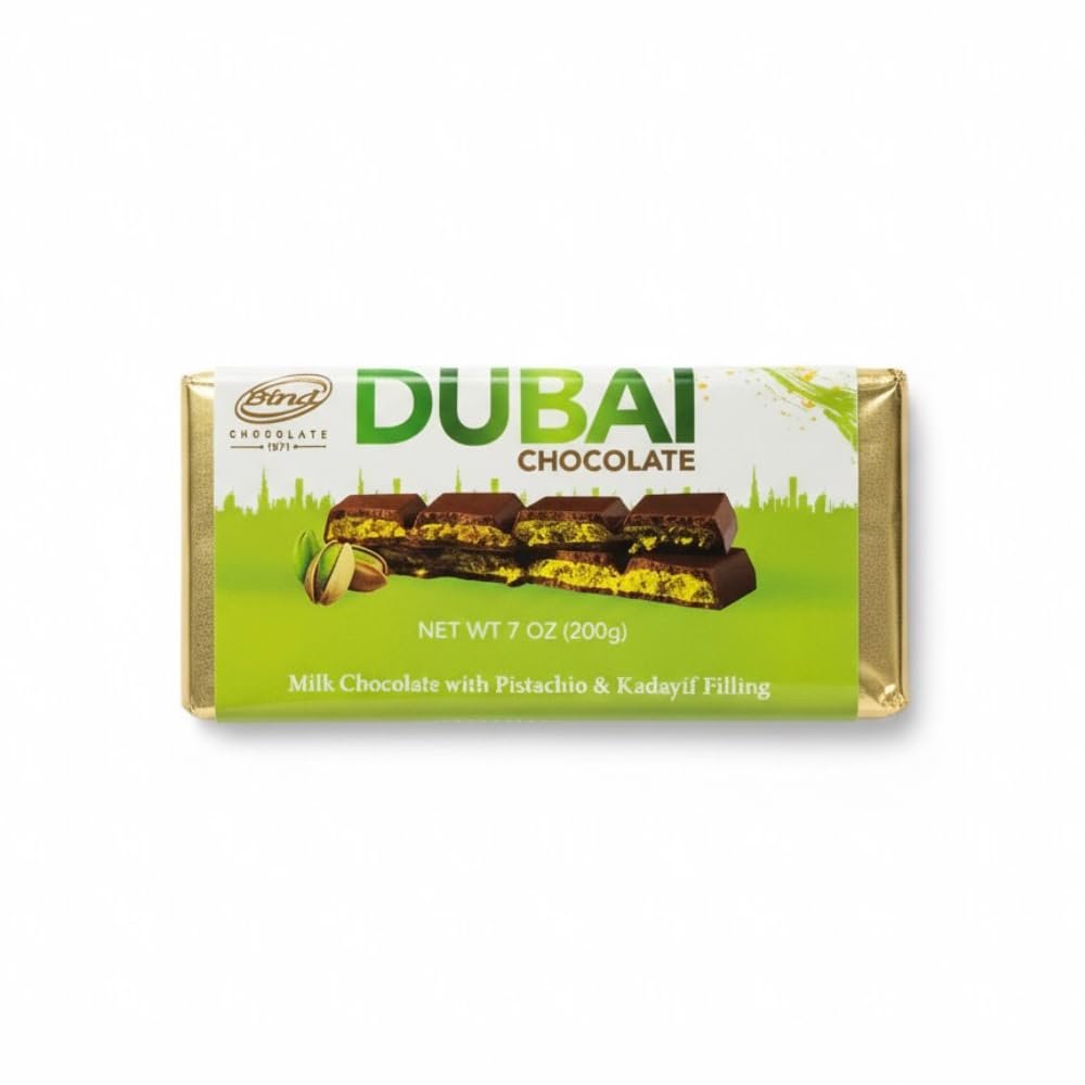 Bind Dubai Chocolate Bar Pistachio Knafeh Kunafa - Luxury Milk Chocolate with Pistachio Cream & Crispy Kadayif, 200g