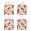 VAFZASC Tissue Box Cover, Square Tissue Box Holder Japanese Cherry Flower Floral Blossom, Modern Decor Facial Napkin Holder Dispenser for Bathroom Vanity Countertop view 2