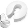Fiwochic 4 Inch Cushion Foam Toilet Seat with Leather Cover Soft Padded Toilet Seat with Hook Loop for Seniors Bathroom Attachment Cushioned Pad Support for Handicap Adults Tailbone Pain view 1