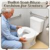 Fiwochic 4 Inch Cushion Foam Toilet Seat with Leather Cover Soft Padded Toilet Seat with Hook Loop for Seniors Bathroom Attachment Cushioned Pad Support for Handicap Adults Tailbone Pain view 4