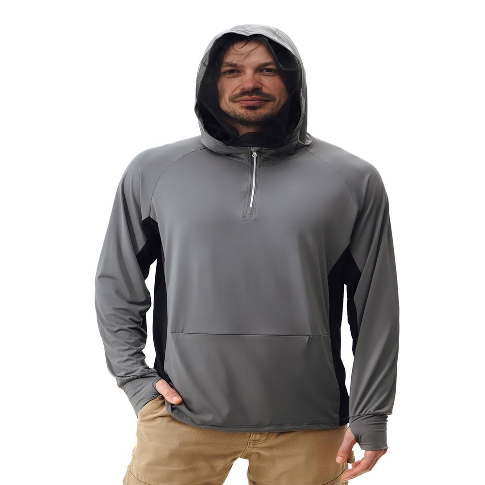 Relexit UPF 50+ Sun Protection Mosquito Jacket for Men, Lightweight Long Sleeve Sun Shirt, UV Bug Mosquito Proof Clothing Grey M