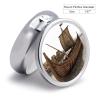 Old Viking Boat Pill Box Round Pill Case for Purse & Pocket 3 Compartment Medicine Pill Organizer Portable Travel Pillbox Medicine Vitamin Cod Liver Oil Storage Box view 4