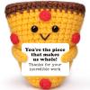 Mini Teacher Appreciation Office Gifts for Women Men Coworkers Handmade Crochet Pizza Thank You Gift for Employee Member Colleague Teacher Nurse Funny Birthday Gift for Retirement Farewell Promotion view 1