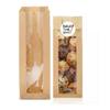 TODOKRAFT 50 Kraft Bakery Bags with Clear Window, Paper Sandwich Bags for Baguettes, Cookies & Pastries, Food Safe Packaging Bags, Includes Baked with Love Stickers view 1