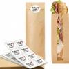 TODOKRAFT 50 Kraft Bakery Bags with Clear Window, Paper Sandwich Bags for Baguettes, Cookies & Pastries, Food Safe Packaging Bags, Includes Baked with Love Stickers view 3