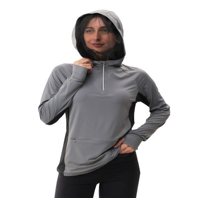 Relexit UPF 50+ Sun Protection Mosquito Jacket for Women, Lightweight Long Sleeve Sun Shirt, UV Bug Mosquito Proof Clothing Grey XXL