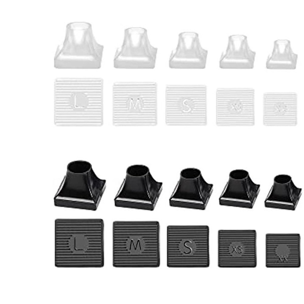 12pcs High Heel Protectors Repair Caps Covers Cover Non-Slip Square Silencer Material Soft Damping Woman(L-Transparent)