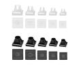 12pcs High Heel Protectors Repair Caps Covers Cover Non-Slip Square Silencer Material Soft Damping Woman(L-Transparent)