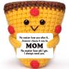 Mini Birthday Gifts for Mom from Daughter Son Husband Handmade Crochet Pizza Appreciation Gifts Ideas for Women Mother Wife Bonus Moms Stepmom Mother-in-Law Mommy Best Moms Ever Gift Desk Decor view 1