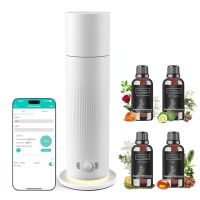Waterless Essential Oil Diffuser, Scent Air Machine for Home with 4x30ml Hotel Scent Oil Sets, Covers Up to 1000 Sq.Ft, Adjustable Mist & Timer, Hotel and Commercial Use