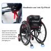 CFMAIF Lightweight Folding Sports Wheelchair, Aluminum Alloy Wheelchair with Handbrakes, Adjustable Footrest and Seat Height(Blue,34cm/13.3in) view 4