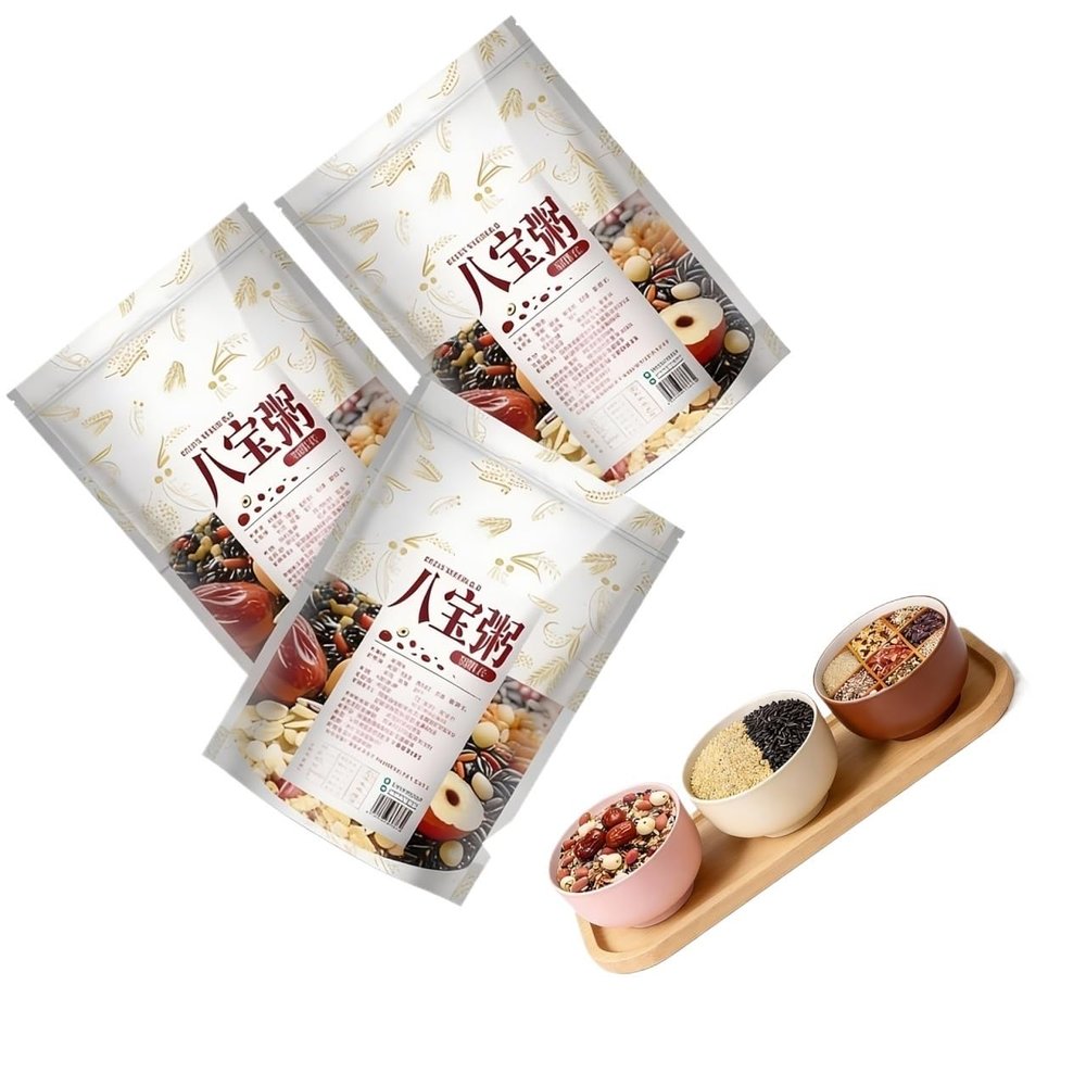 3 Bags 500g Eight Treasures Congee Mix - Nutritious Multigrain Porridge, Easy Cook For Breakfast, Stovetop & Rice Cooker Ready