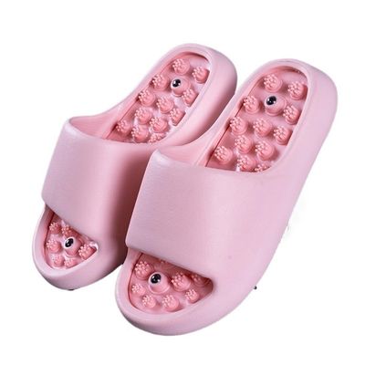GHAKKE Foot Massage Acupressure Slippers Women Men Deep Tissue Foot Massager Non-Slip Shower Shoes Reflexology Acupuncture Sandals Relieves Nerve Tension and Pain in The Feet(Pink,41 EU)