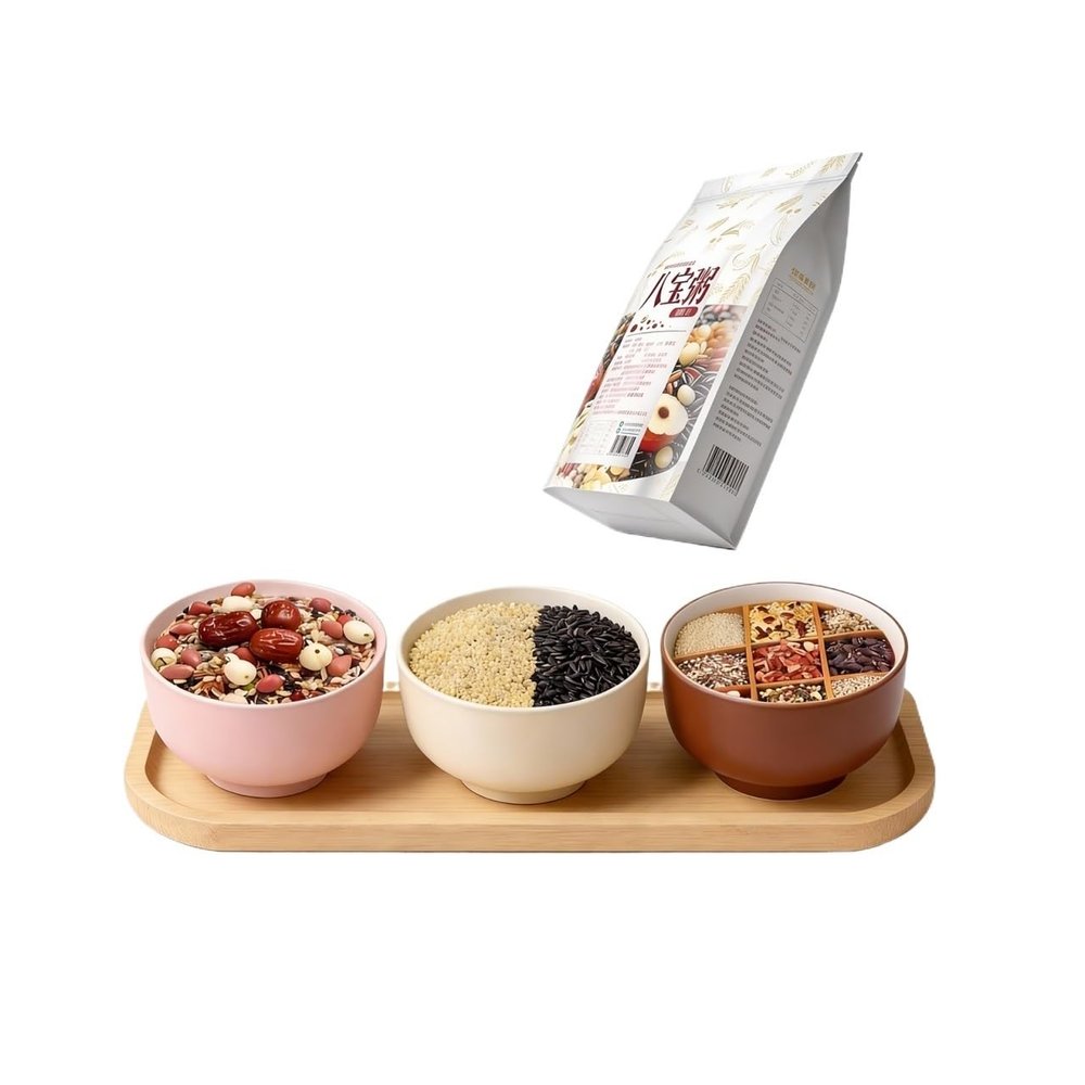 3 Bags 500g Eight Treasures Porridge Mix, Multigrain Coarse Grain For Homemade Congee, Easy Cook Healthy Breakfast & Snack