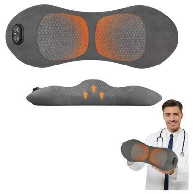 LDGSUPH Back Massager for Sciatica 3-Mode 3-in-1 Massager Heat, Vibration & Traction Lumbar Pillow - Relieve Lower Back & Sciatica Pain for Home, Office & Car (Dark Grey)