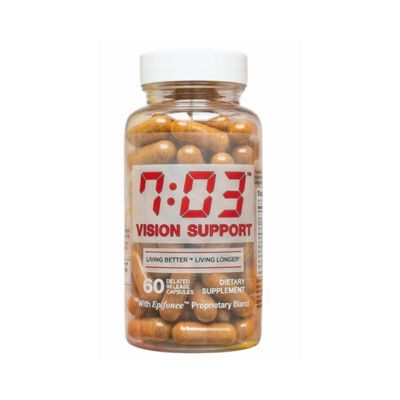 7:03 Vision Support Dietary Supplement with Vitamin C, Vitamin E, Zinc, Copper, Lutein, Lycopene and Zeaxanthin, Multivitamin Companion Delayed Release Capsules for Women and Men, 60 Count