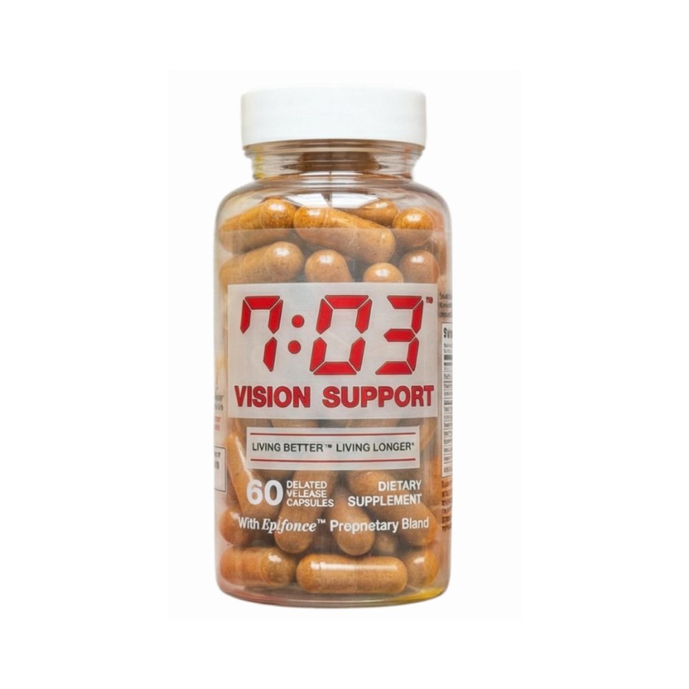 7:03 Vision Support Dietary Supplement with Vitamin C, Vitamin E, Zinc, Copper, Lutein, Lycopene and Zeaxanthin, Multivitamin Companion Delayed Release Capsules for Women and Men, 60 Count