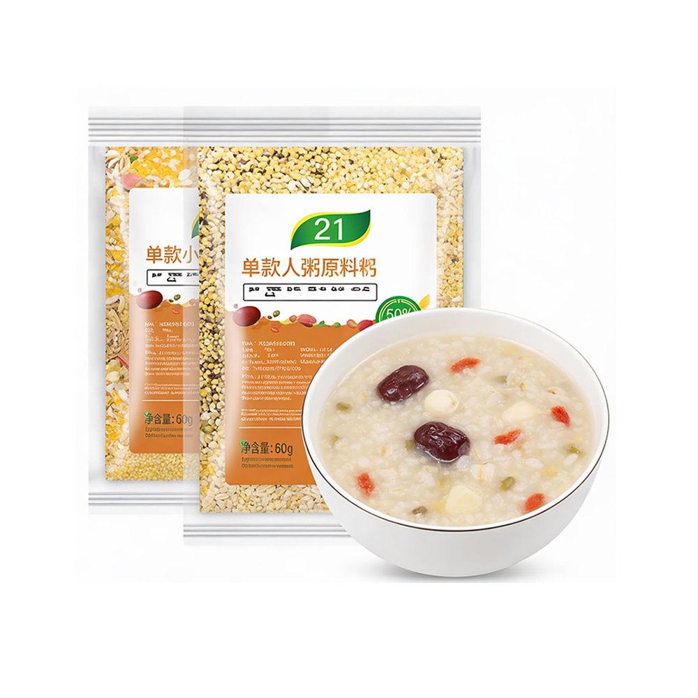 42 Packs Mixed Grain Porridge Cereal, 75g Per Pack, 42-Day Breakfast Oatmeal, Easy Cook With Stovetop & Rice Cooker, Delicious Healthy Meal