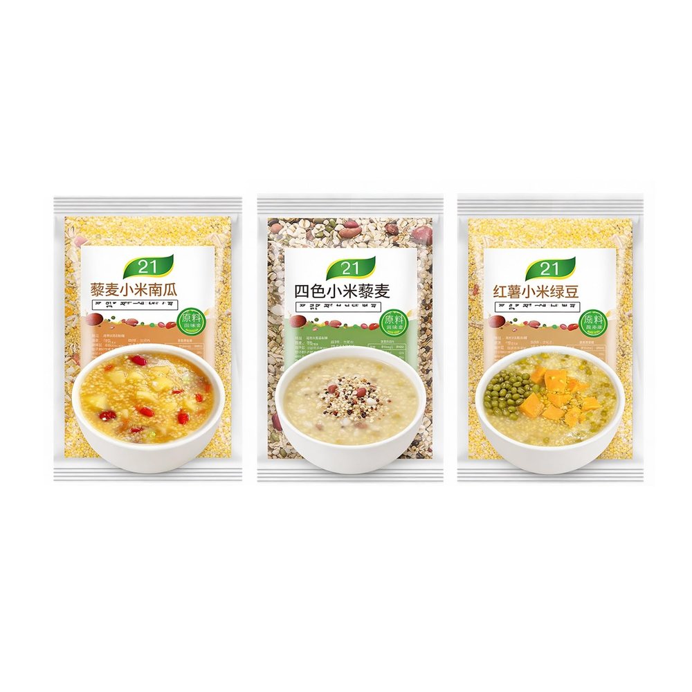 42-Day Whole Grain Porridge Mix, 75g X 42 Packets - Easy Cook Breakfast Cereal For Family, Quick Stovetop Or Rice Cooker Meals, Healthy Morning