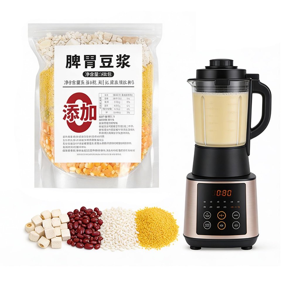 80g X 5 Bags Soy Milk Mix - Pre-Measured Whole Grain Blend For Blender, Instant Non-GMO Breakfast, Nutrient-Rich & Smooth(#6)
