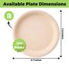 Inaloon 7-Inch Compostable Plates 100 Pack, Bagasse, Microwave & Dishwasher Safe, Eco-Friendly Disposable Dinner Plates for Parties, Catering & Everyday Use (7-Inches) view 2