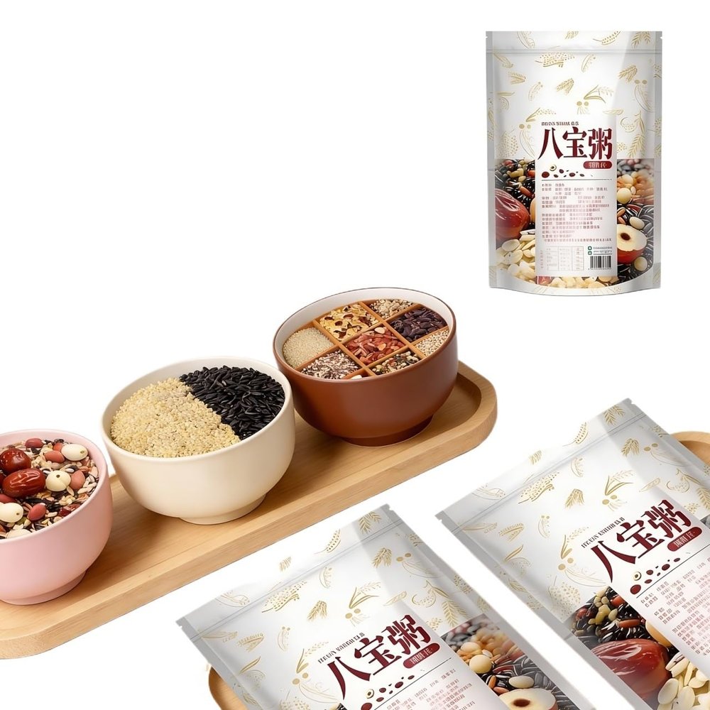 500gx3 Bags Eight Treasure Porridge Mix, Mixed Whole Grains & Cereals, Easy Cook Breakfast Ingredients, Vacuum Sealed, Sweet Congee Base