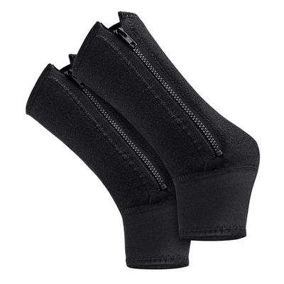 SOIMISS Ankle Support Compression Sleeve 2pcs with Adjustable Zipper Sports Ankle Brace for Volleyball and Basketball Tendon and Posterior Tibial Brace