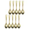 Healvian Disposable Mini Dessert Spoons 48pcs Gold Plastic Mini Spoons for Ice Cream and Pudding for Parties and Events view 1