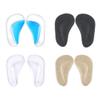 Abaodam 4 Pairs Arch Gel Insoles Flat Feet Correction Cushions and Blue Gel Pads, Soft Cloth Black and Apricot Inserts for Foot Arch Support and Posture Alignment view 1