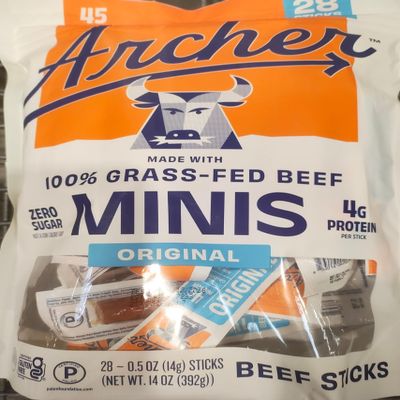 Archer Mini GrassFed Beef Sticks (28-pack), High Protein Snack 28 x 0.5oz Sticks